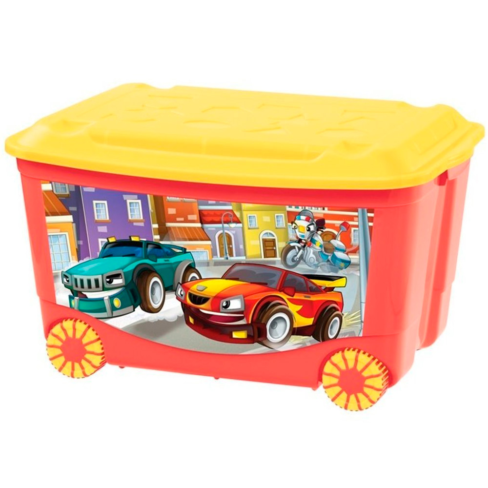 Ящик для игрушек на колесах с аппликацией, 580Х390Х335 ММ, 45Л (красный) 431380904