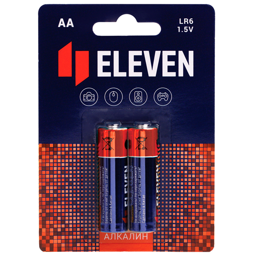 Батарейка Eleven AA (LR6) алкалиновая, BC2 301747
