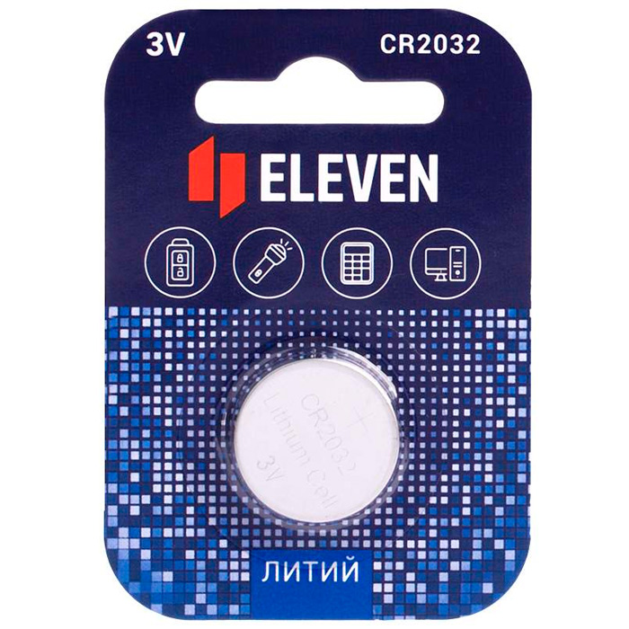 Батарейка Eleven CR2032 литиевая, BC1/ цена за 1 шт / 301760.