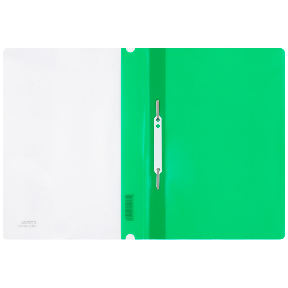Папка-скоросшиватель пластик. СТАММ А4, 180мкм, зеленая с прозр. верхом 356764.