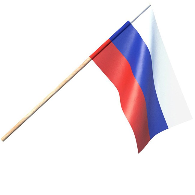 Флажок Россия на деревянной палочке ИИ07