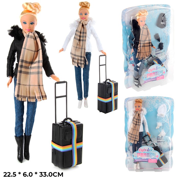 Кукла 8424 Зимняя путешественница с аксесс. Defa Lucy