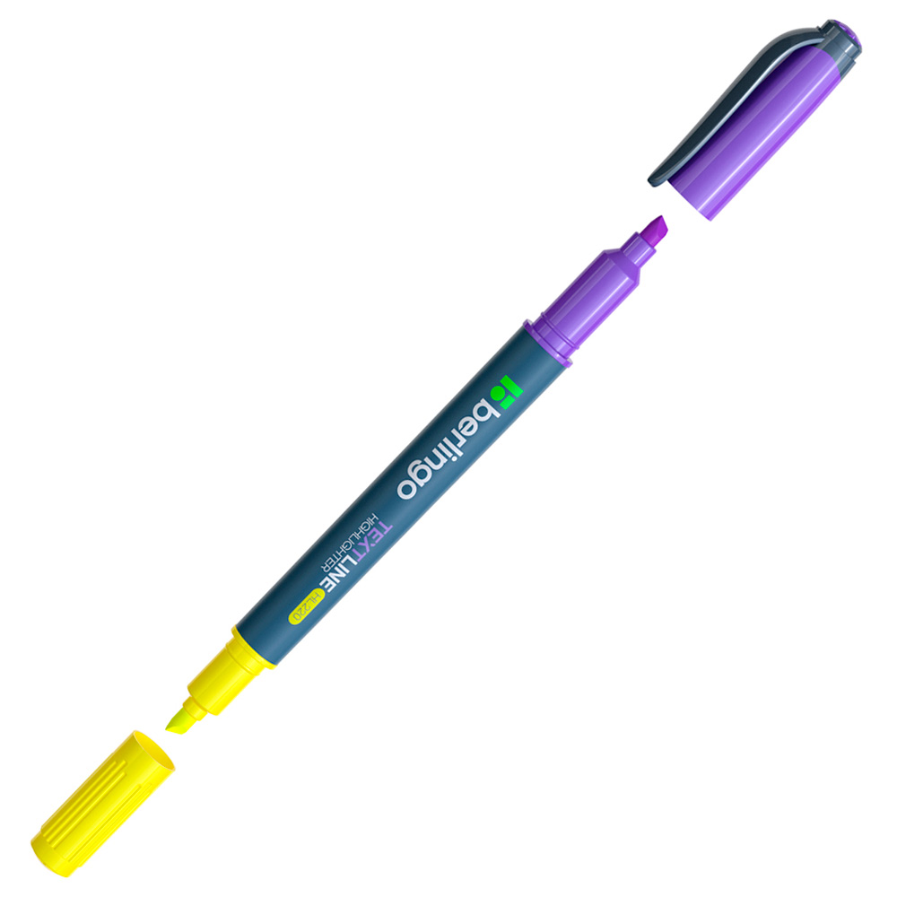 Текстовыделитель двусторонний Berlingo "Textline HL220" желтый/фиолетовый, 0,5-4мм 319381