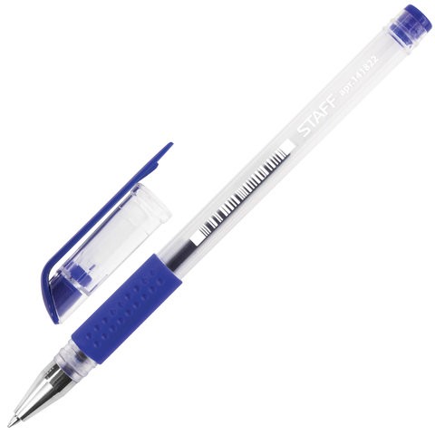 Ручка гелевая синий 141822 STAFF