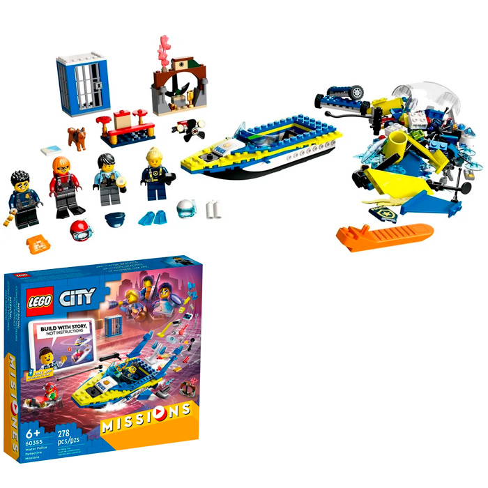 Конструктор LEGO 60355 CITY "Детективные миссии водной полиции"