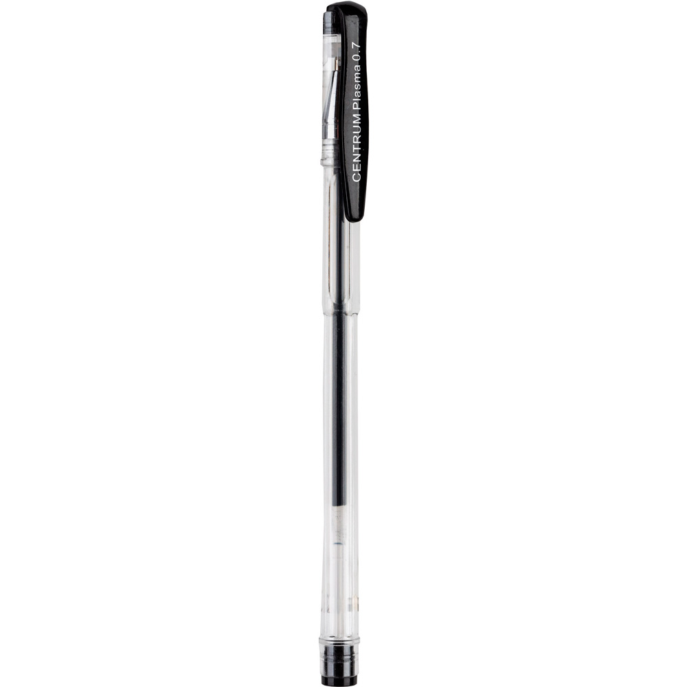 Ручка гелевая черная "PLASMA" с металлическим наконечником 0,7 мм 80847