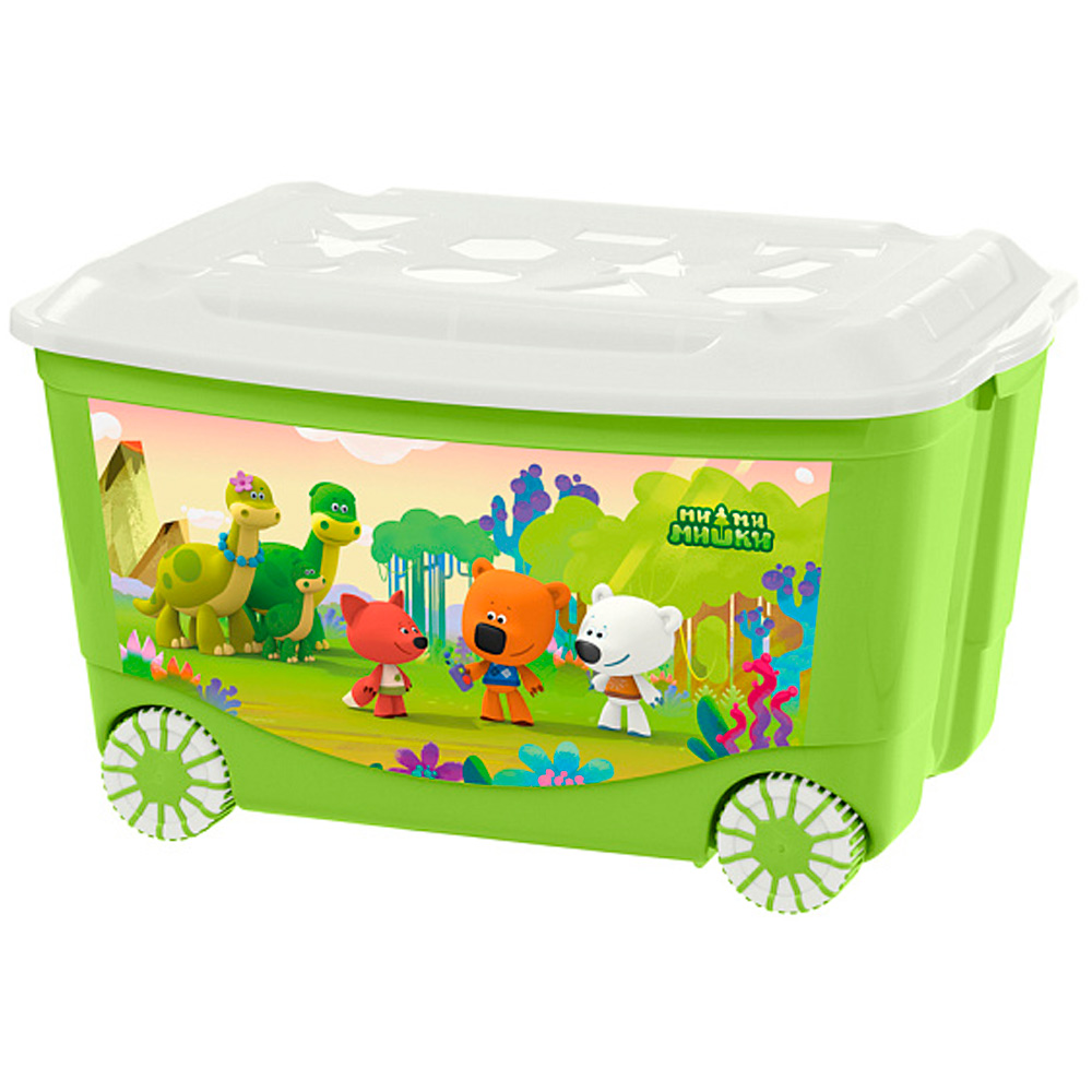 Ящик для игрушек на колесах с декором Ми-Ми-Мишки 580Х390Х335 мм, 45л Зеленый 431329909
