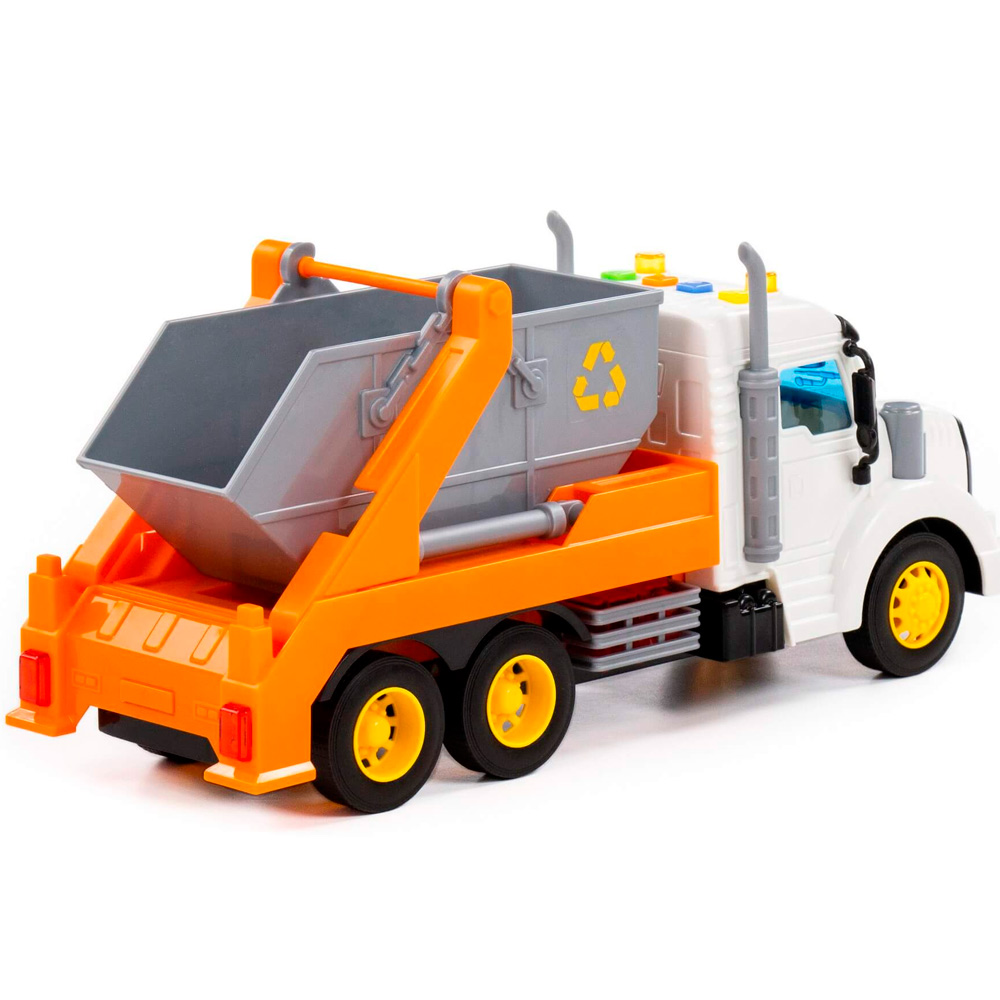 Автомобиль Профи контейнеровоз инерционный со светом и звуком оранжевый в кор. 86266 П-Е /8/