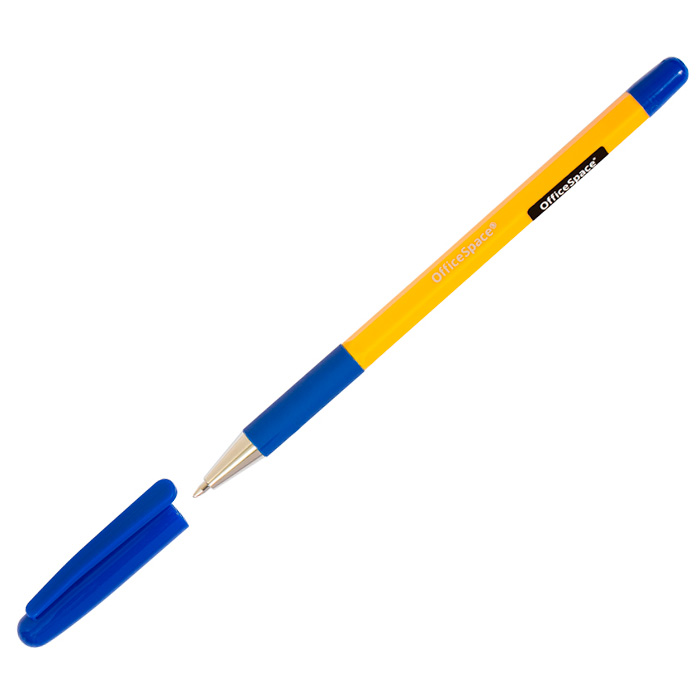 Ручка шарик "Yellow Stone" синяя, 0,7мм, грип OfficeSpace BPG_19591
