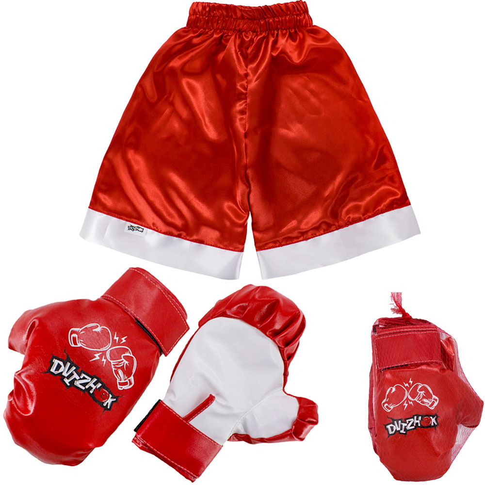 Боксерские перчатки c шортами Dvizhok красный 56153.