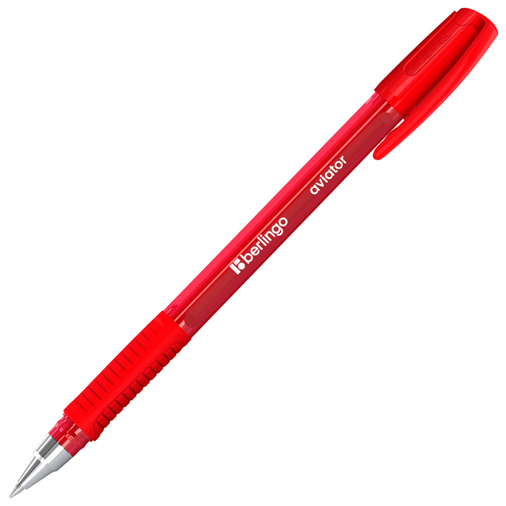Ручка шариковая красная 0,7мм "Aviator" 0,7мм, грип 360712 Berlingo