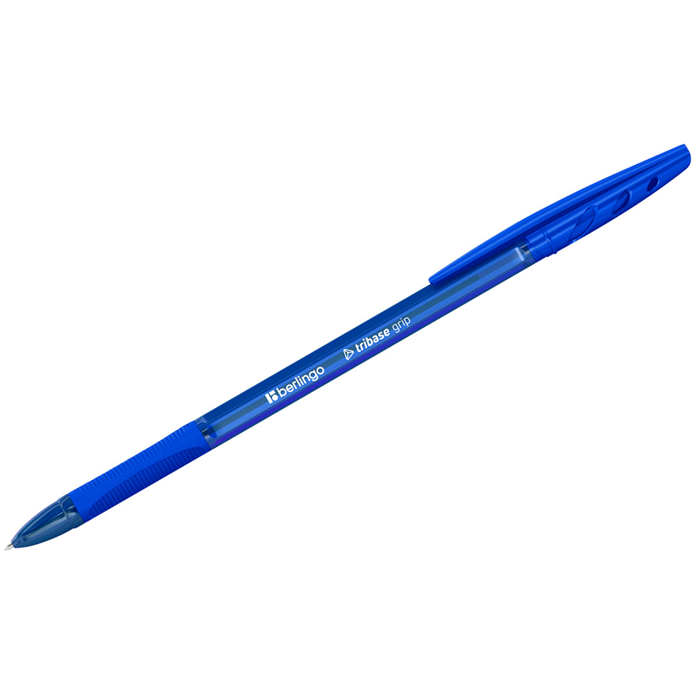 Ручка шарик синий 1,0мм грип Berlingo "Tribase grip" 355446