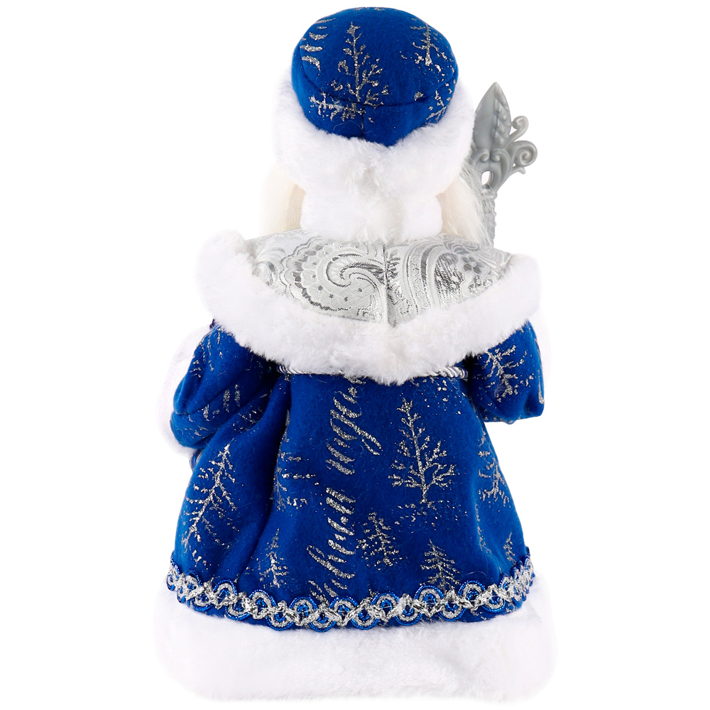 Дед Мороз в синей шубе, с мешком подарков, с мелодией, 30 см Т-5548