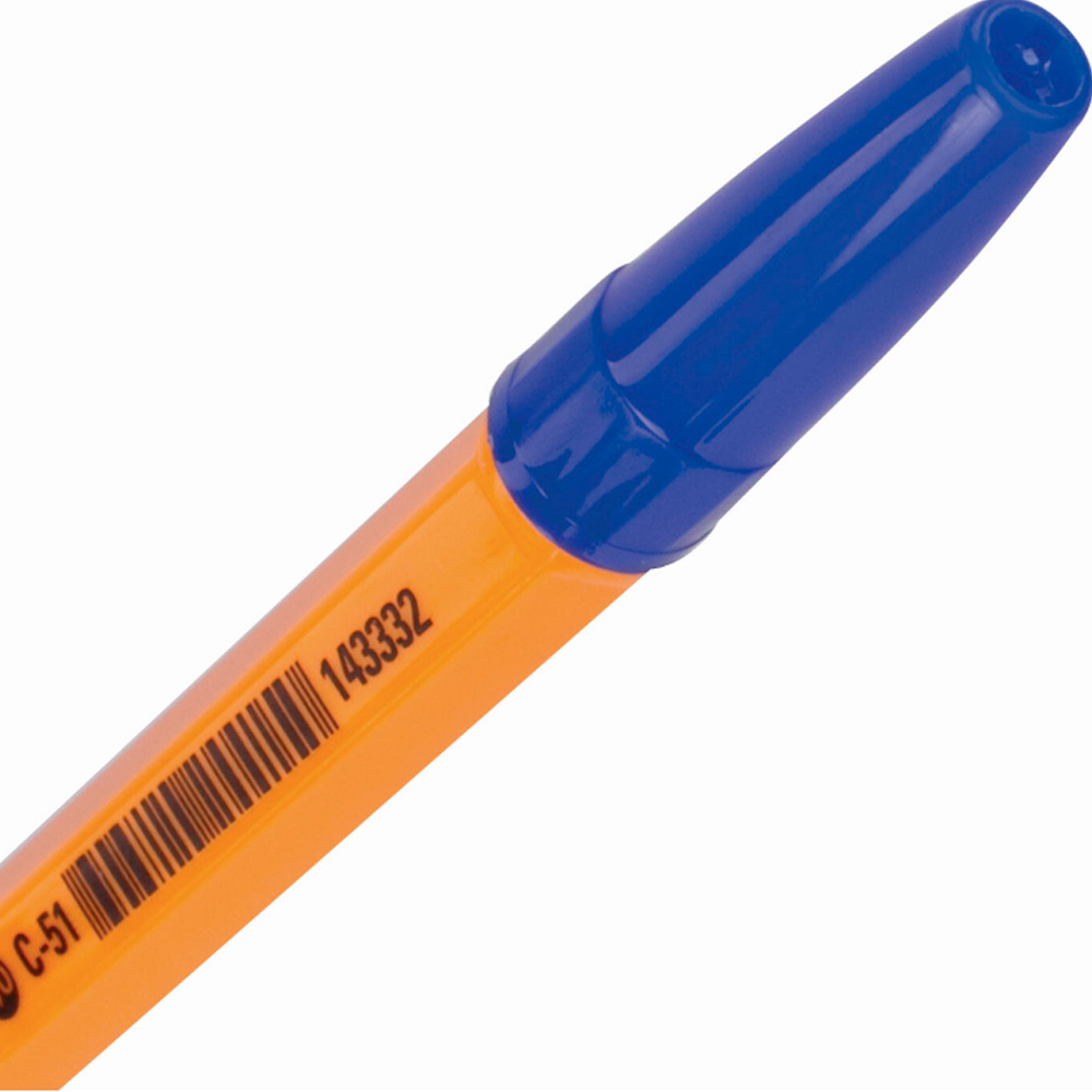 Ручка шариковая синяя STAFF ORANGE C-51 143332