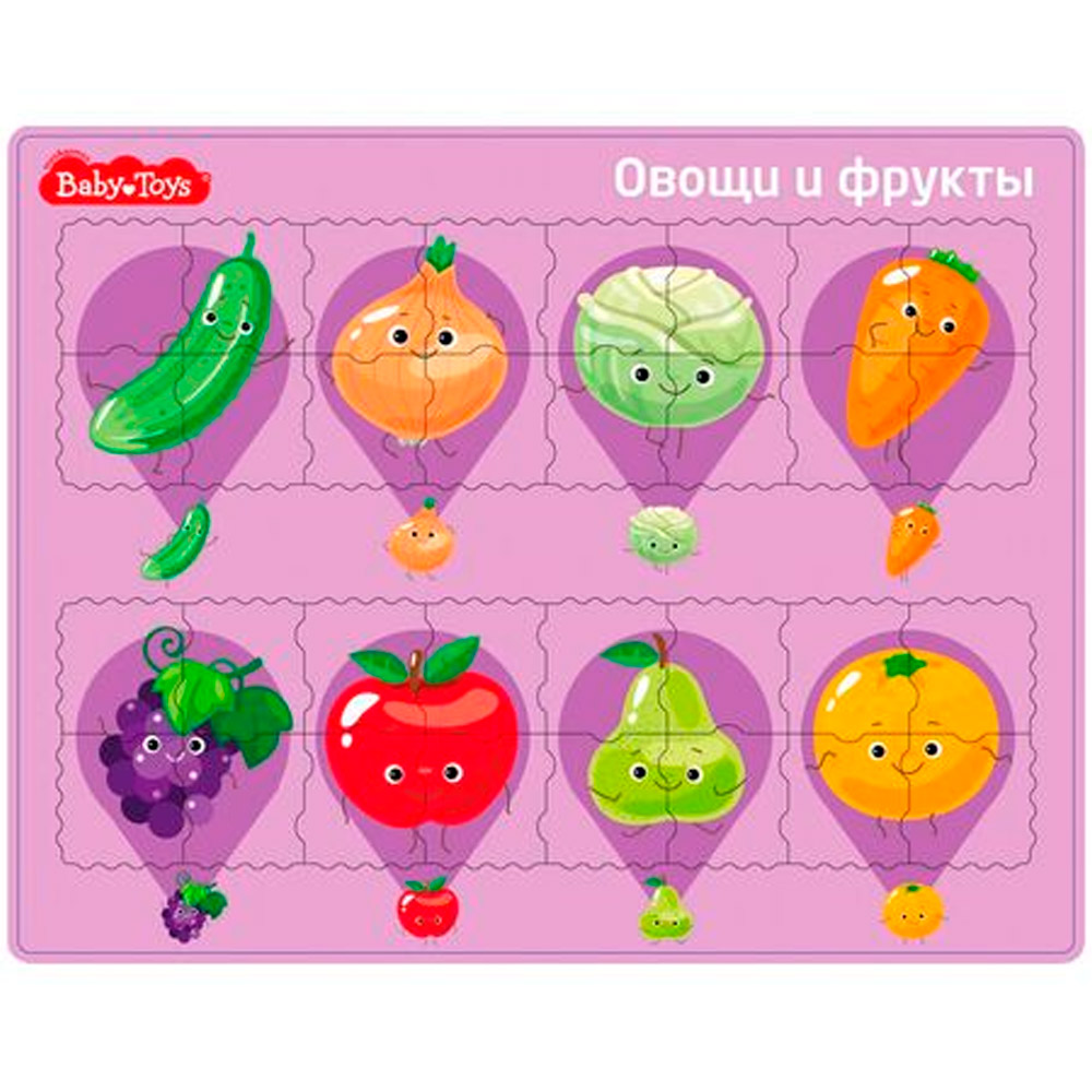 Пазл планшетный Овощи и фрукты серия Baby Toys 05235