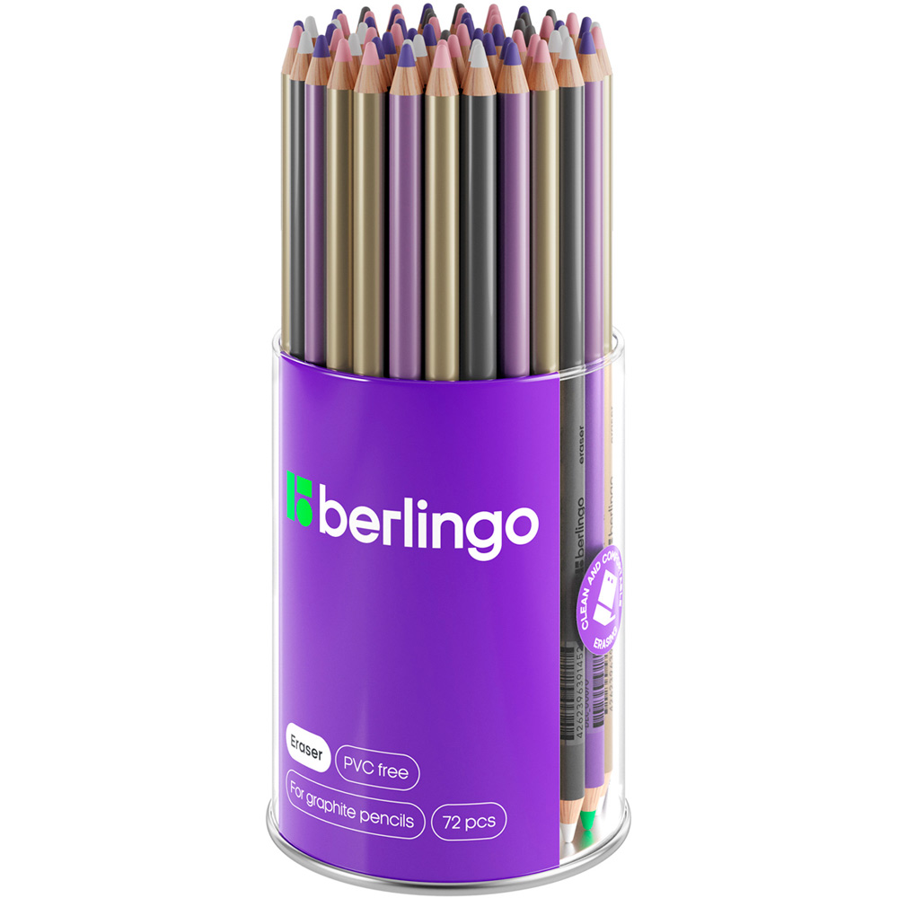 Ластик-карандаш Berlingo "Eraze 870", двухсторонний, круглый, цв. ассорти 357910
