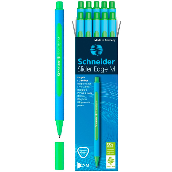 Ручка шариковая Schneider "Slider Edge M" зеленая 1,0мм 261023