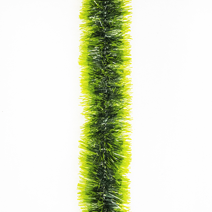 Мишура "Норка" зеленая с салатовыми кончиками, д. 50 мм, дл. 2 м Г-256 ***