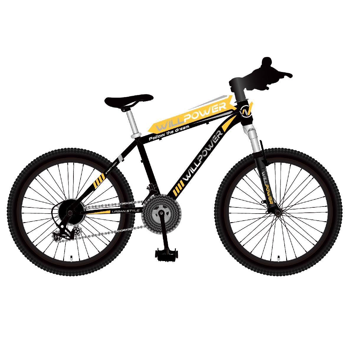 Велосипед 2-х 26" WILLPOWER желтый FG23040152K-4
