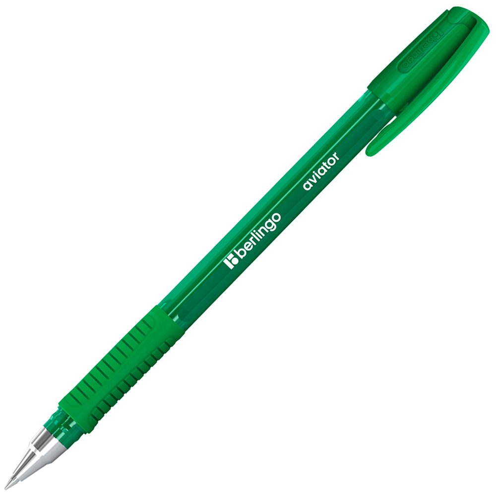 Ручка шариковая зеленая 0,7мм "Aviator" 0,7мм, грип 360713 Berlingo