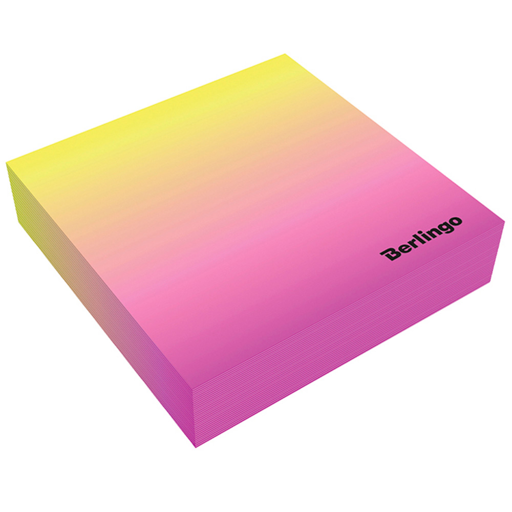 Блок для записей Berlingo "Radiance" 8,5*8,5*2см, розовый/желтый, 200л. 298603
