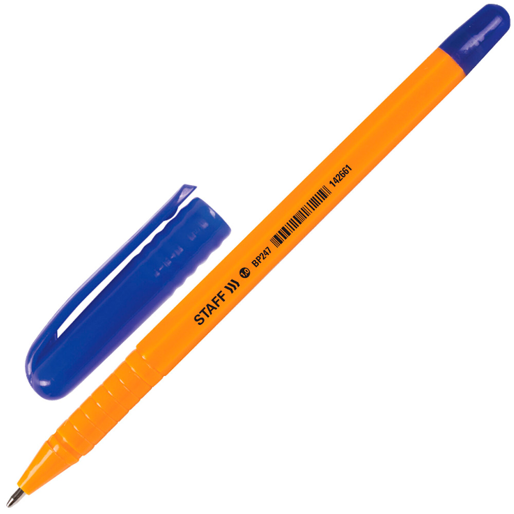 Ручка шариковая синяя STAFF EVERYDAY BP-247 Orange 142661