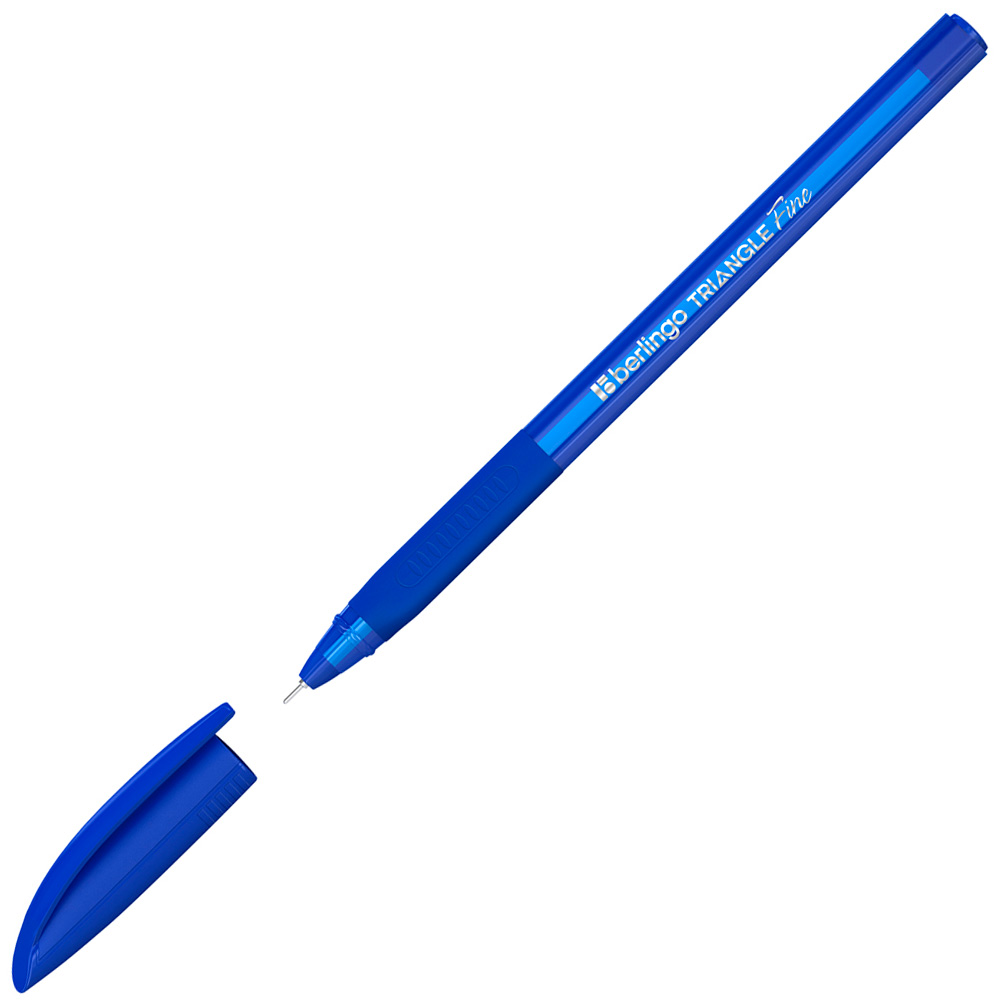 Ручка шарик Berlingo "Triangle Fine" синяя, 0,3мм, трехгран., грип 358601