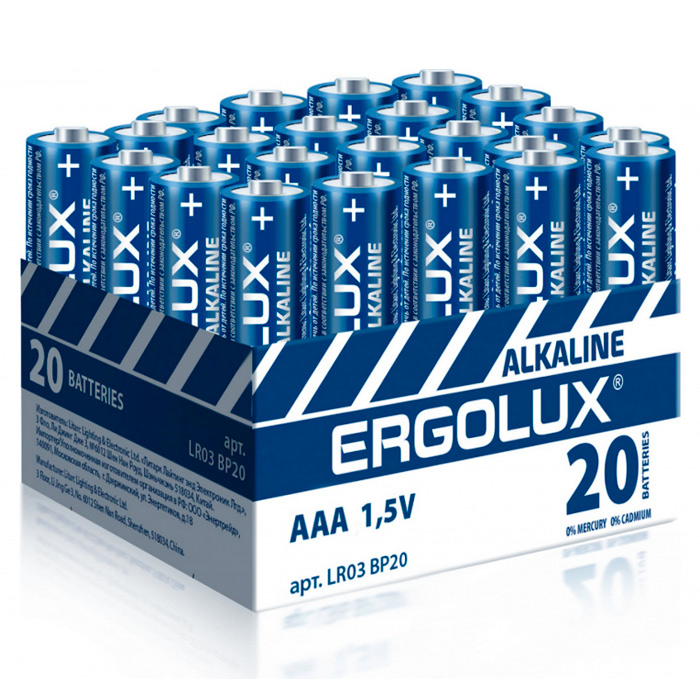 Элемент питания LR 3 Ergolux б/б ( 4шт)20Box Промо 395924  /цена за упак/